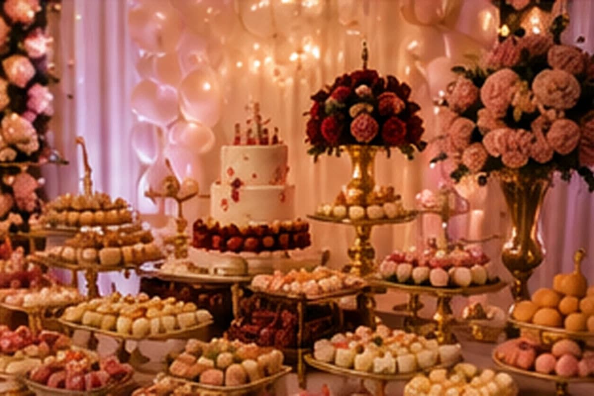 Birthday catering dessert station in Prayagraj